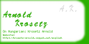 arnold krosetz business card